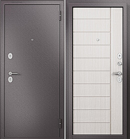 Дверь входная Family Eco MP E-136 Шоколад букле/Бьянко ларче, E-136, 2 замка, с ночной задвижкой