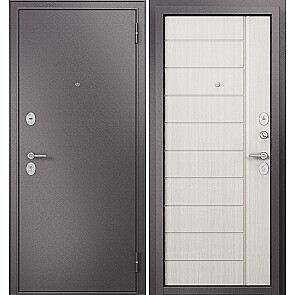 Дверь входная Фэмели Эко МП E-136 Задвижка Шоколад букле/Бьянко ларче, 2 замка