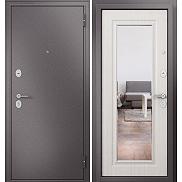 Дверь входная Family Eco MP E-140 Шоколад букле/Бьянко ларче, с зеркалом, 2 замка