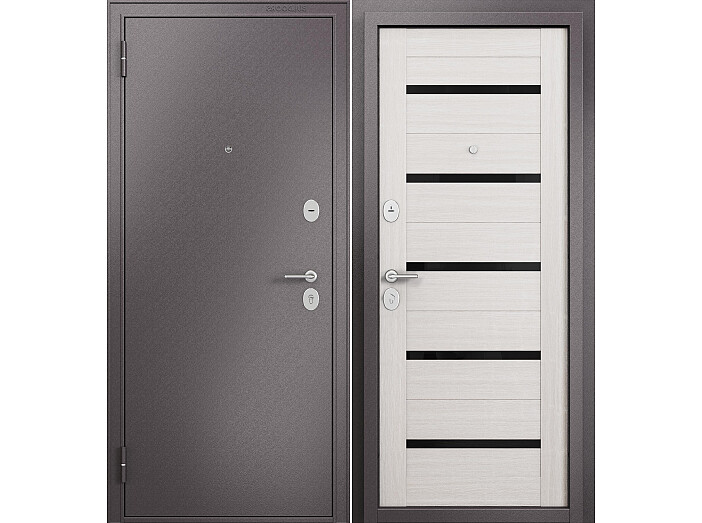 ДМ FAMILY ECO MP Шоколад букле/МДФ Бьянко ларче E-142 Lakobel Black 205*86 Левая