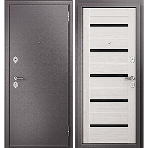 Дверь входная Фэмели Эко МП E-142 Шоколад букле/Бьянко ларче, 2 замка