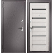 Дверь входная Family Eco MP E-142 Lakobel Black Шоколад букле/Бьянко ларче, 2 замка