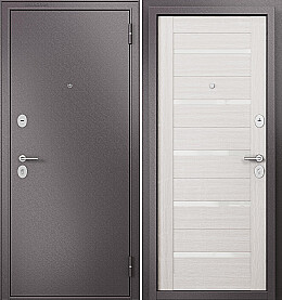 Дверь входная Family Eco MP E-142 Lakobel White Шоколад букле/Бьянко ларче, E-142 Lakobel White, 2 замка