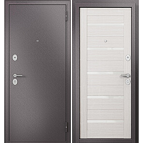 Дверь входная Фэмели Эко МП E-142 Шоколад букле/Бьянко ларче, 2 замка