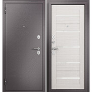 Дверь входная Family Eco MP E-142 Lakobel White Антрацит букле/Бьянко ларче, E-142 Lakobel White, 2 замка, с ночной задвижкой