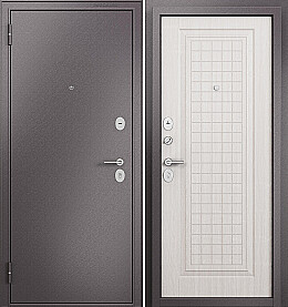 Дверь входная Family Eco MP E-212 Шоколад букле/Бьянко ларче, E-212, 2 замка, с ночной задвижкой