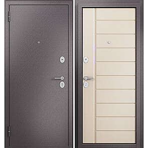 Дверь входная Фэмели Эко МП E-136 Шоколад букле/Дуб кофейный матовый, 2 замка