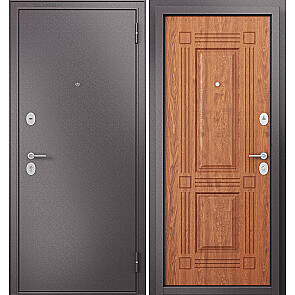 Дверь входная Фэмели Эко МП E-104 Шоколад букле/Дуб золотой, 2 замка