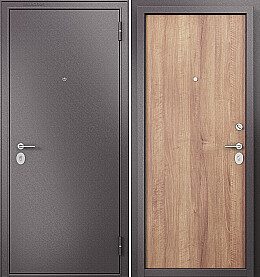 Дверь входная Family Eco MP E-100 Антрацит букле/Карамель, E-100, 1 замок, с ночной задвижкой