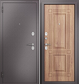 Дверь входная Family Eco MP E-104 Шоколад букле/Карамель, E-104, 2 замка, с ночной задвижкой