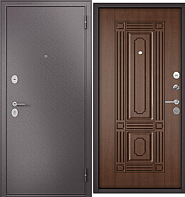 Дверь входная Family Eco MP C-4 Шоколад букле/Карамель, C-4, 2 замка, с ночной задвижкой