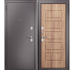 Дверь входная Family Eco MP E-108 Шоколад букле/Карамель, 2 замка, с ночной задвижкой