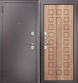 Дверь входная Family Eco MP E-110 Шоколад букле/Карамель, E-110, 2 замка, с ночной задвижкой