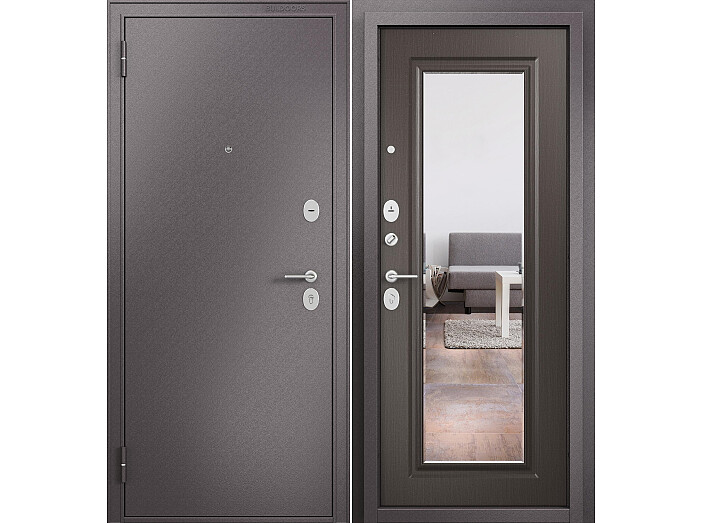 ДМ FAMILY ECO MP Шоколад букле/МДФ Шоколад ларче E-140 mirror Задвижка 210*100 Левая