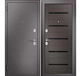Дверь входная Family Eco MP E-142 Lakobel Black Шоколад букле/Шоколад ларче, 2 замка