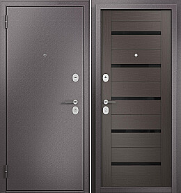 Дверь входная Family Eco MP E-142 Lakobel Black Шоколад букле/Шоколад ларче, E-142 Lakobel Black, 2 замка