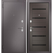 Дверь входная Family Eco MP E-142 Lakobel Black Шоколад букле/Шоколад ларче, 2 замка