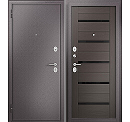 Дверь входная Family Eco MP E-142 Lakobel Black Шоколад букле/Шоколад ларче, 2 замка, с ночной задвижкой