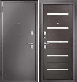 Дверь входная Family Eco MP E-142 Lakobel White Шоколад букле/Шоколад ларче, E-142 Lakobel White, 2 замка, с ночной задвижкой