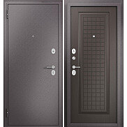 Дверь входная Family Eco MP E-212 Шоколад букле/Шоколад ларче, 2 замка, с ночной задвижкой