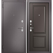 Дверь входная Фэмели Эко МП ED-1 Задвижка Шоколад букле/Шоколад ларче, 2 замка, с ночной задвижкой