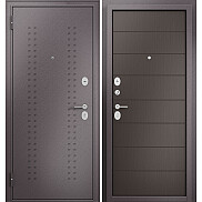 Дверь входная Family Eco MP ED-135 R-2, Антрацит букле/Шоколад ларче, E-135, 2 замка, с ночной задвижкой