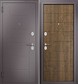 Дверь входная Family Eco MP E-135 RL-4, Шоколад букле/Орех грецкий, E-135, 2 замка