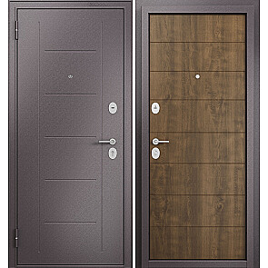 Дверь входная Фэмели Эко МП E-135 Шоколад букле/Орех грецкий, 2 замка