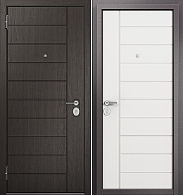 Дверь входная Family Eco PP E-136/E-136 E-136, Дуб мореный/Белый ларче, E-136, 1 замок