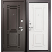 Дверь входная Family Eco PP E-104-3/E-104 Шоколад ларче/Белый ларче, 2 замка, с ночной задвижкой