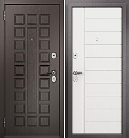 Дверь входная Family Eco PP E-110/E-136 E-110, Шоколад ларче/Белый ларче, E-136, 2 замка