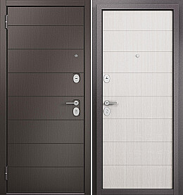 Дверь входная Family Eco PP E-135/E-135 E-135, Шоколад ларче/Бьянко ларче, E-135, 2 замка