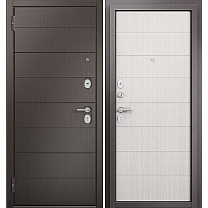 Дверь входная Фэмели Эко ПП E-135/E-135 Задвижка Шоколад ларче/Бьянко ларче, 2 замка