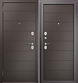 Дверь входная Family Eco PP E-135/E-135 E-135, Шоколад ларче/Шоколад ларче, E-135, 2 замка, с ночной задвижкой