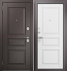 Дверь входная Family Eco PP ED-2/ED-2 ED-2, Шоколад ларче/Дуб белый матовый, ED-2, 2 замка, с ночной задвижкой