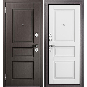 Дверь входная Фэмели Эко ПП ED-2/ED-2 Задвижка Шоколад ларче/Дуб белый матовый, 2 замка