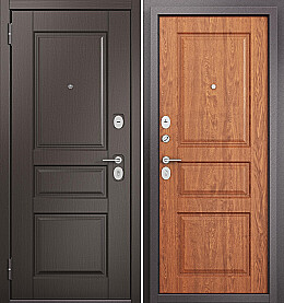 Дверь входная Family Eco PP ED-2/ED-2 ED-2, Шоколад ларче/Дуб золотой, ED-2, 2 замка, с ночной задвижкой