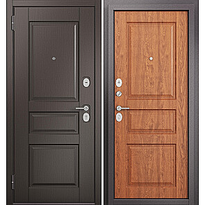 Дверь входная Фэмели Эко ПП ED-2/ED-2 Задвижка Шоколад ларче/Дуб золотой, 2 замка