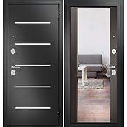 Дверь входная Family Mass MP M-164 Антрацит букле/L-1 Темный ларче, с зеркалом, 2 замка