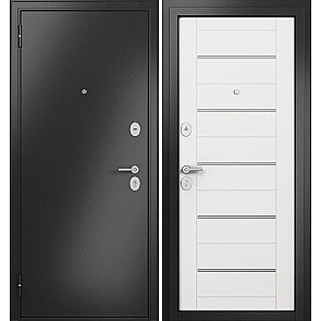 Дверь входная Фэмели Масс МП M-143 Антрацит букле/Бьянко ларче, 2 замка