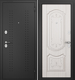 Дверь входная Family Mass MP M-101 R-2, Черный муар металлик/Бьянко ларче, M-101, 2 замка