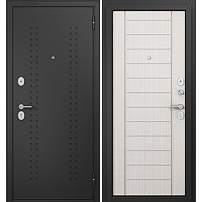 Дверь входная Фэмели Масс МП M-137 Черный муар металлик/R-2 Бьянко ларче, 2 замка