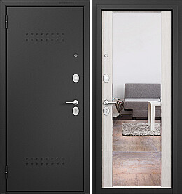 Дверь входная Family Mass MP M-164, с зеркалом R-5, Бьянко ларче/Бьянко ларче, M-164 mirror, 2 замка