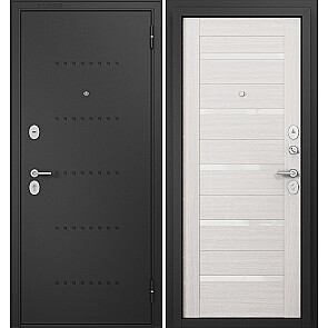 Дверь входная Фэмели Масс МП M-142 Lakobel White Задвижка Черный муар металлик/R-6 Бьянко ларче, 2 замка