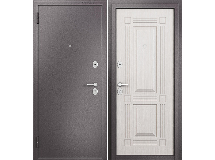 Дверь входная Family Mass MP M-104 Шоколад букле/Бьянко ларче, M-104, 2 замка