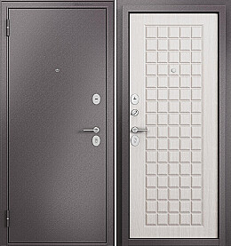 Дверь входная Family Mass MP M-112 Шоколад букле/Бьянко ларче, M-112, 2 замка, с ночной задвижкой