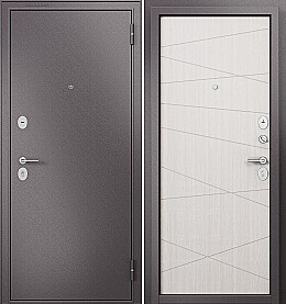 Дверь входная Family Mass MP M-130 Шоколад букле/Бьянко ларче, M-130, 2 замка, с ночной задвижкой