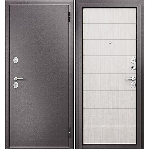 Дверь входная Фэмели Масс МП M-135 Задвижка Шоколад букле/Бьянко ларче, 2 замка