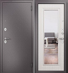 Дверь входная Family Mass MP M-140 Шоколад букле/Бьянко ларче, M-143, 2 замка, с ночной задвижкой