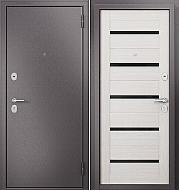 Дверь входная Family Mass MP M-142 Lakobel Black Шоколад букле/Бьянко ларче, M-142 Lakobel Black, 2 замка